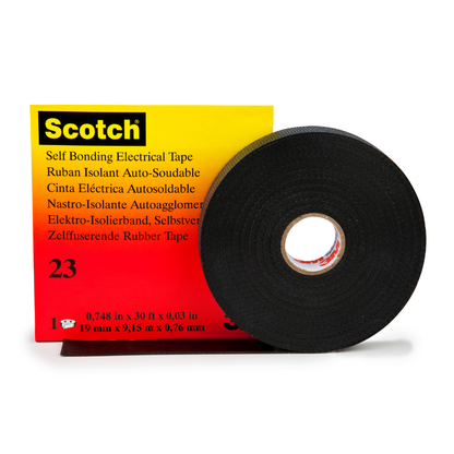 Cinta aislante de hule autofusionable 3M Scotch 23 negra de 19 mm x 9.15 m