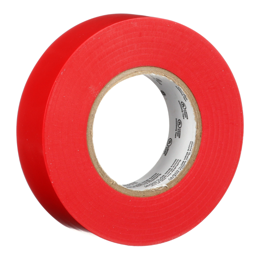 Cinta aislante roja 3M Temflex 165 de 19 mm x 18 m para identificación de fases