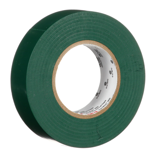 Cinta aislante verde 3M Temflex 165 de 19 mm x 18 m para identificación y protección de cables