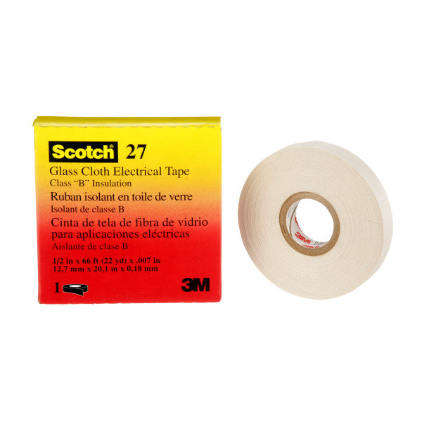 Cinta Eléctrica de Fibra de Vidrio 3M Scotch 27, 19 mm x 20m