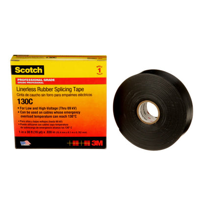 Cinta aislante de hule autofusionable 3M Scotch 130C negra de 19 mm x 9.1 m