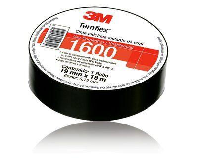 3M® Cinta Eléctrica de Vinil Temflex® 1600 - Negro