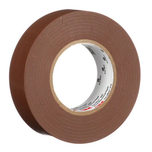 Rollo de cinta aislante 3M Temflex 165 color café de 19 mm x 18 m