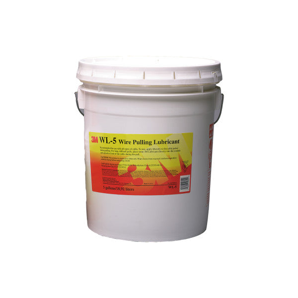 Cubeta de lubricante para tirado de cable 3M WL-5 de 18.92 litros. Gel lubricante 3M WL-5 blanco translúcido para tendido de cables en ducto.